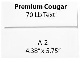 White Greeting Envelope, A-2<br>70 Lb Premium Cougar