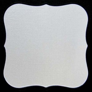 White Pearl Metallic Linen Large CARD<br>A-7, Scored