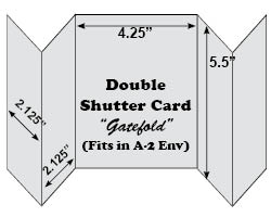 A-2 Double Shutter Card<br>White or Cream