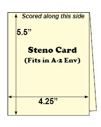 Cream Steno Card<br> A-2 Scored