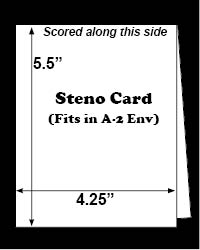 A-2 Steno Cards<br>80 Lb White or Cream