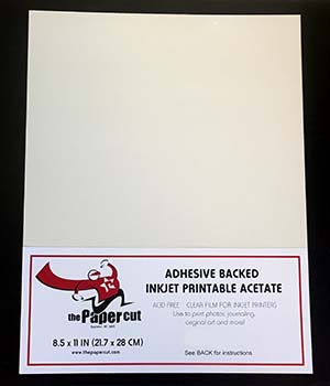ADHESIVE BACKED Ink Jet Acetate<br> 5 ct or 25 ct