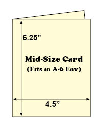 Cream Mid-Size Card<br>A-6, Scored