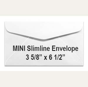 White MINI <br>Slimline Envelopes