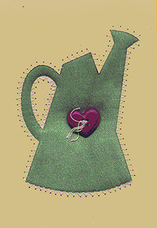 Folk Art Watering Can <br>Quilt-A-Card
