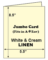 Jumbo Card<br>White Linen & Cream Linen