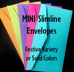Festive Variety<br>25 ct MINI Slimline Envelopes<br>Variety or Solid Colors
