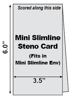 White MINI Slimline STENO <br>Scored Cards