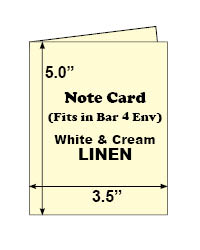 Notecard<br>White Linen & Cream Linen