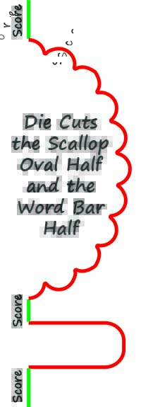 Scallop Oval w/Word Bar Card Making Die
