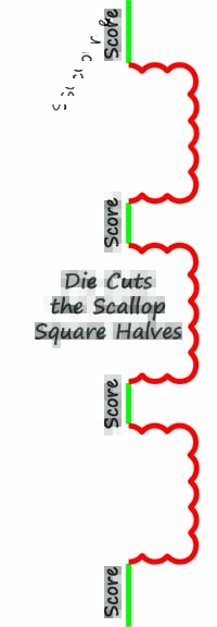 Triple Scallop Square Card Making Die