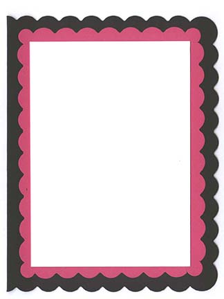 Scallop A-2 Double Layered Card Kit (B) - 5 ct<br>Black/Razzle Berry/White