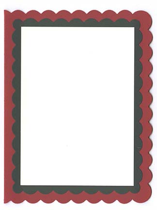 Scallop A-2 Double Layered Card Kit (B) - 5 ct<br>Wild Cherry/Forest Green/Cream