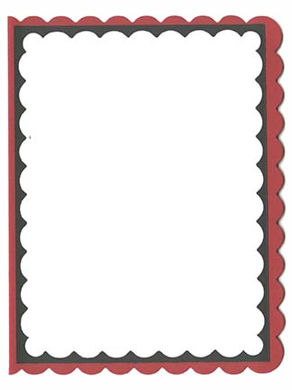 Scallop A-2 Double Layered Card Kit (C) - 5 ct<br>Wild Cherry/Deep Blue/White
