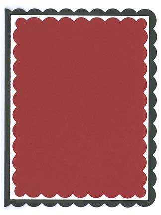 Scallop A-2 Double Layered Card Kit (C) - 5 ct<br>Wild Cherry/Black/White