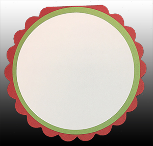 Scallop Circle Layered Card Kit<br>Wild Cherry/Gumdrop Green/White