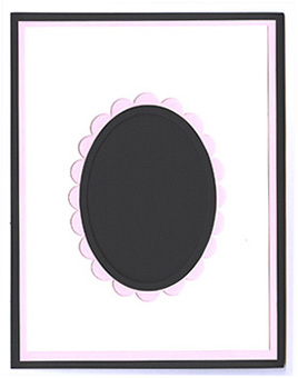 Scallop Oval Dbl Window Overlay Kit<br>Black/Pink Lemonade/White