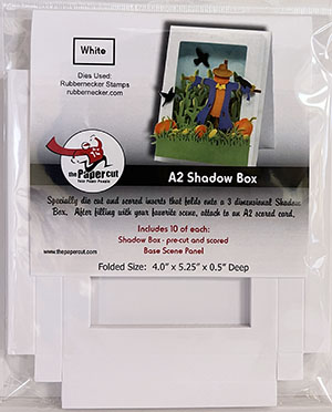 White A-2 Shadow Box Die Cuts<br>10 ct with Base Scene Panel Panel