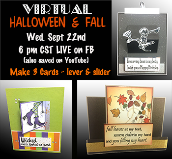 Halloween & Fall Cards featuring CrackerBox<br>Wed, Sept 22nd at 6 pm CST<br>via FB Live