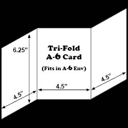White Tri-Fold<br>A-6 Card