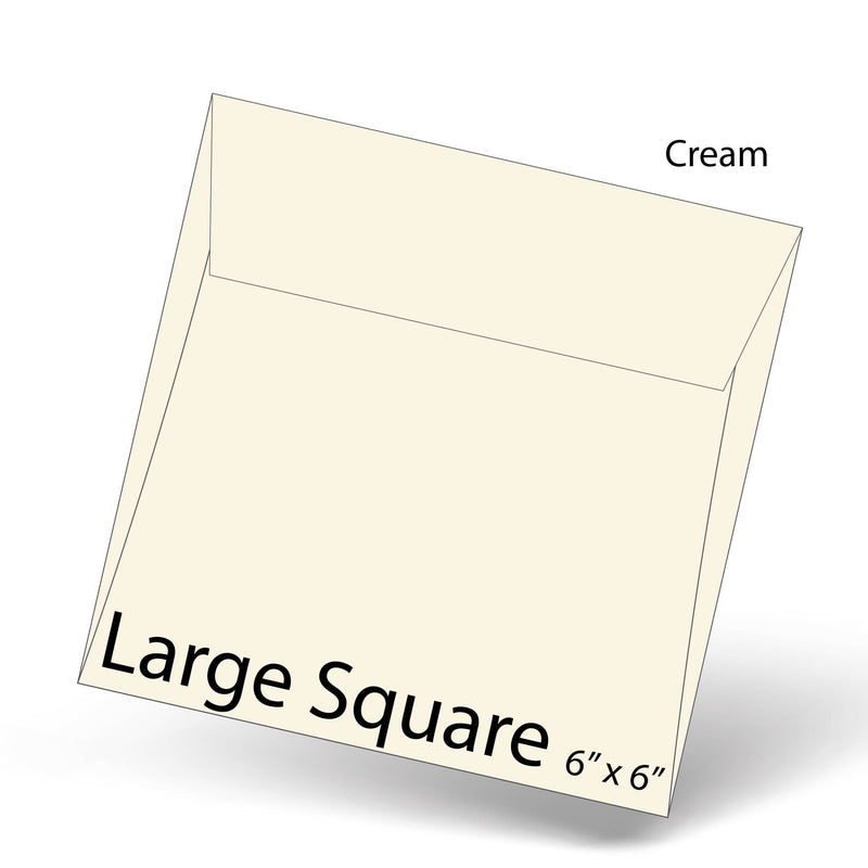 Cream Large Square Envelope 6" x 6"