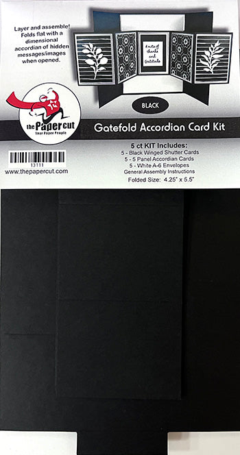 Gatefold Accordian Card Kit 5 ct with Envelopes