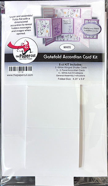 Gatefold Accordian Card Kit 5 ct with Envelopes