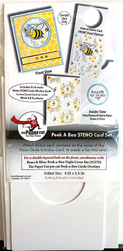Peek-A-Boo Steno Card Set 8 ct with Envelopes and Inside Cards
