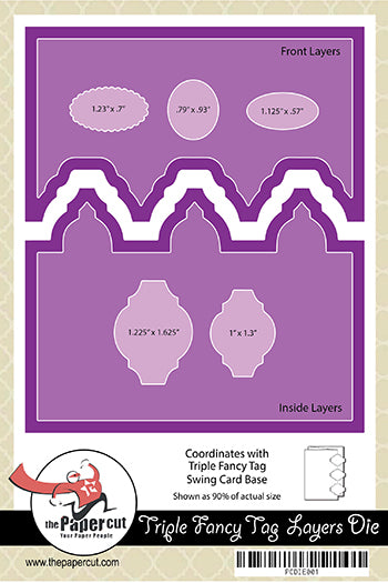 Triple FANCY TAG Swinging Z Fold LAYERING Die