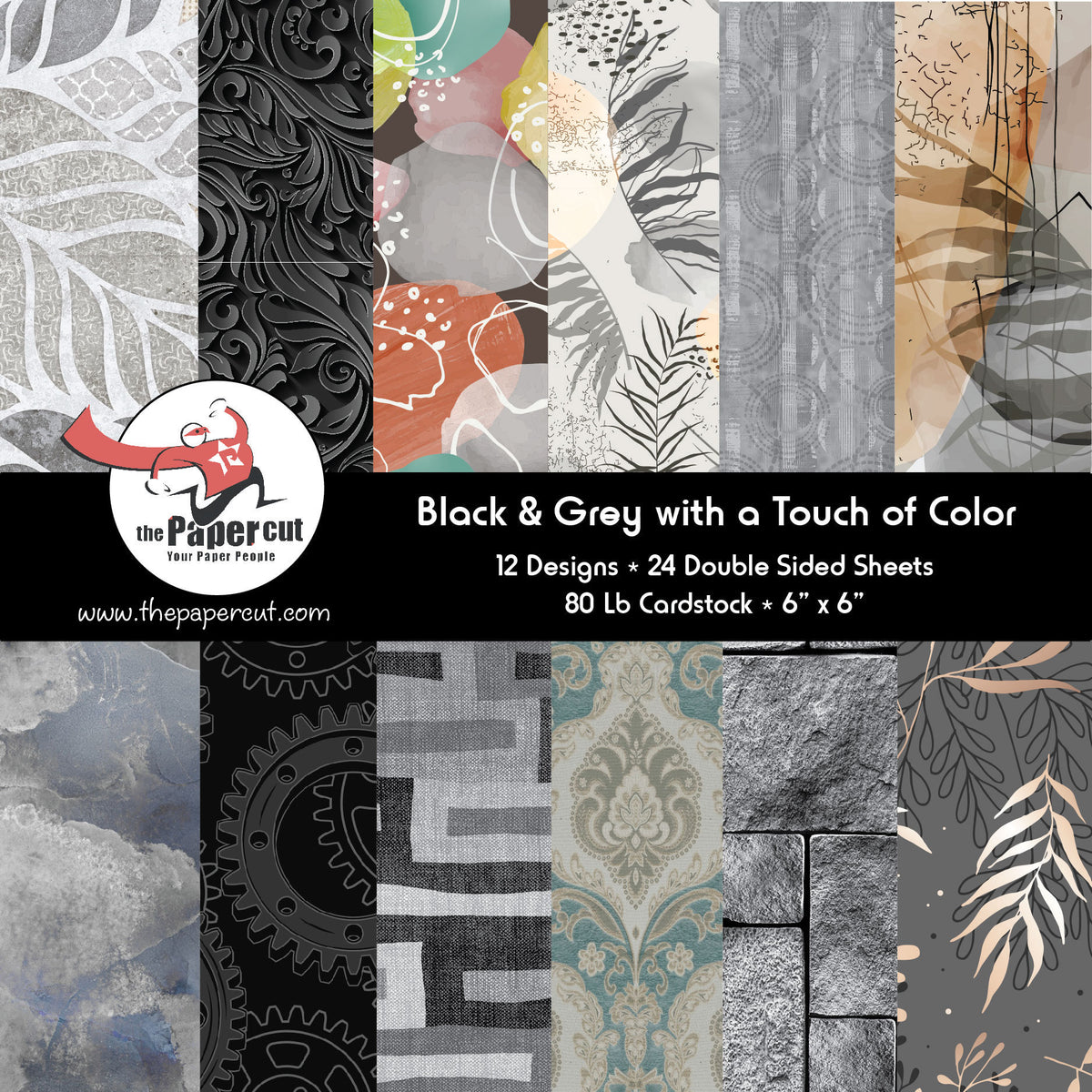 PPAD181 Black White Touch of Color - 6 x 6 Paper Pad