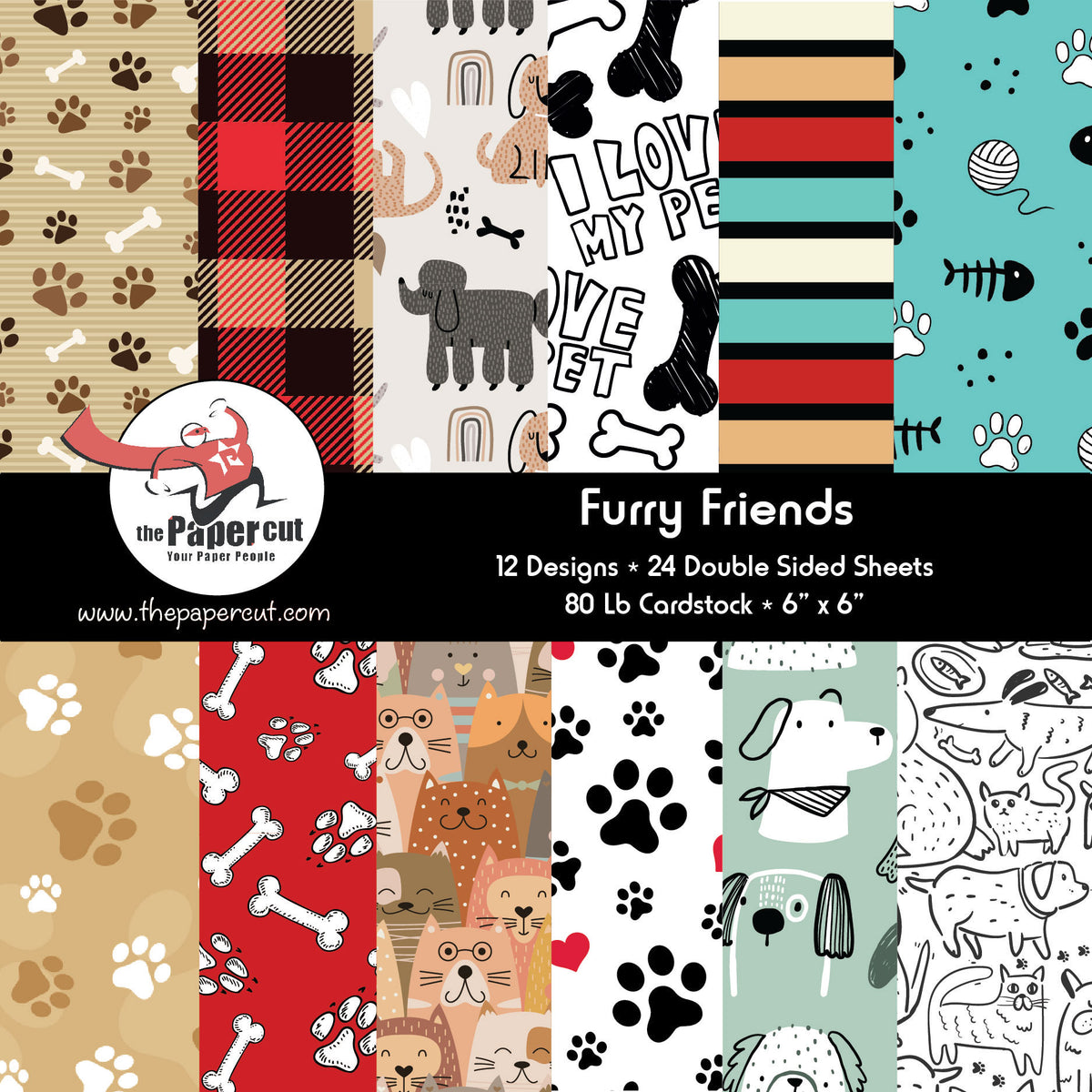 PPAD188 Furry Friends - 6 x 6 Paper Pad