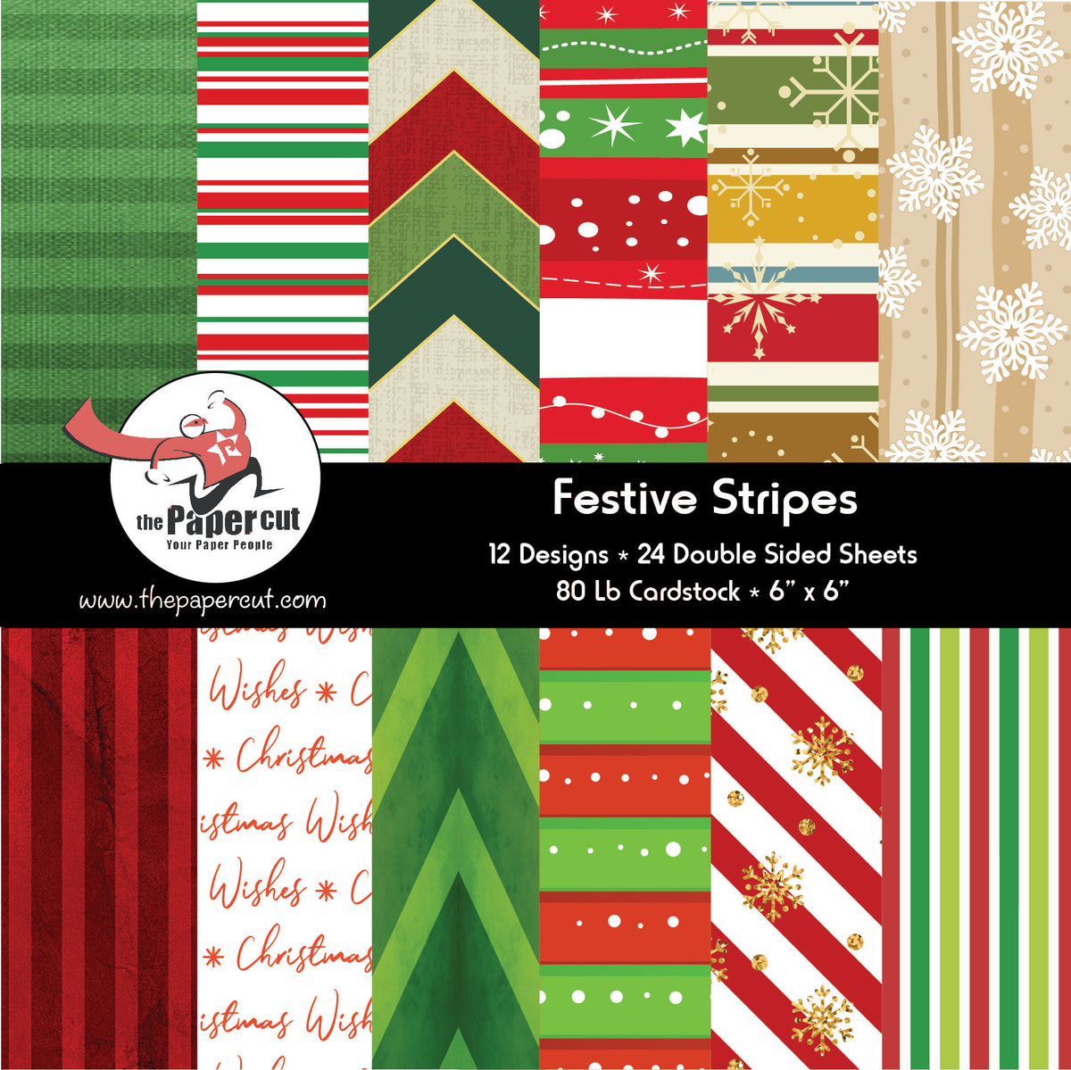 PPAD189 Festive Stripes - 6 x 6 Paper Pad