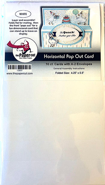 Horizontal Pop-OUT Card 10 Cards with Envelopes