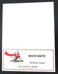 White Sticker Sheets 8.5 x 11