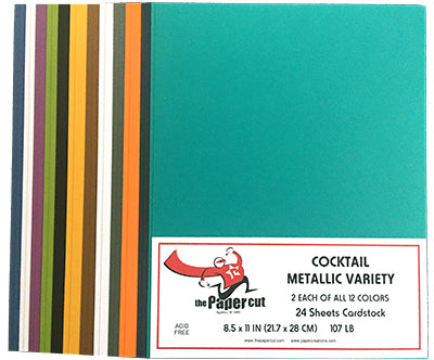 Cocktail Metallic Variety, 8.5 x 11, 24 ct