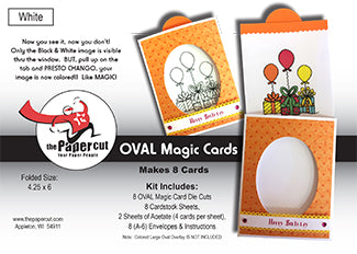 White Oval Window Magic Card Kit - 8 ct Blank