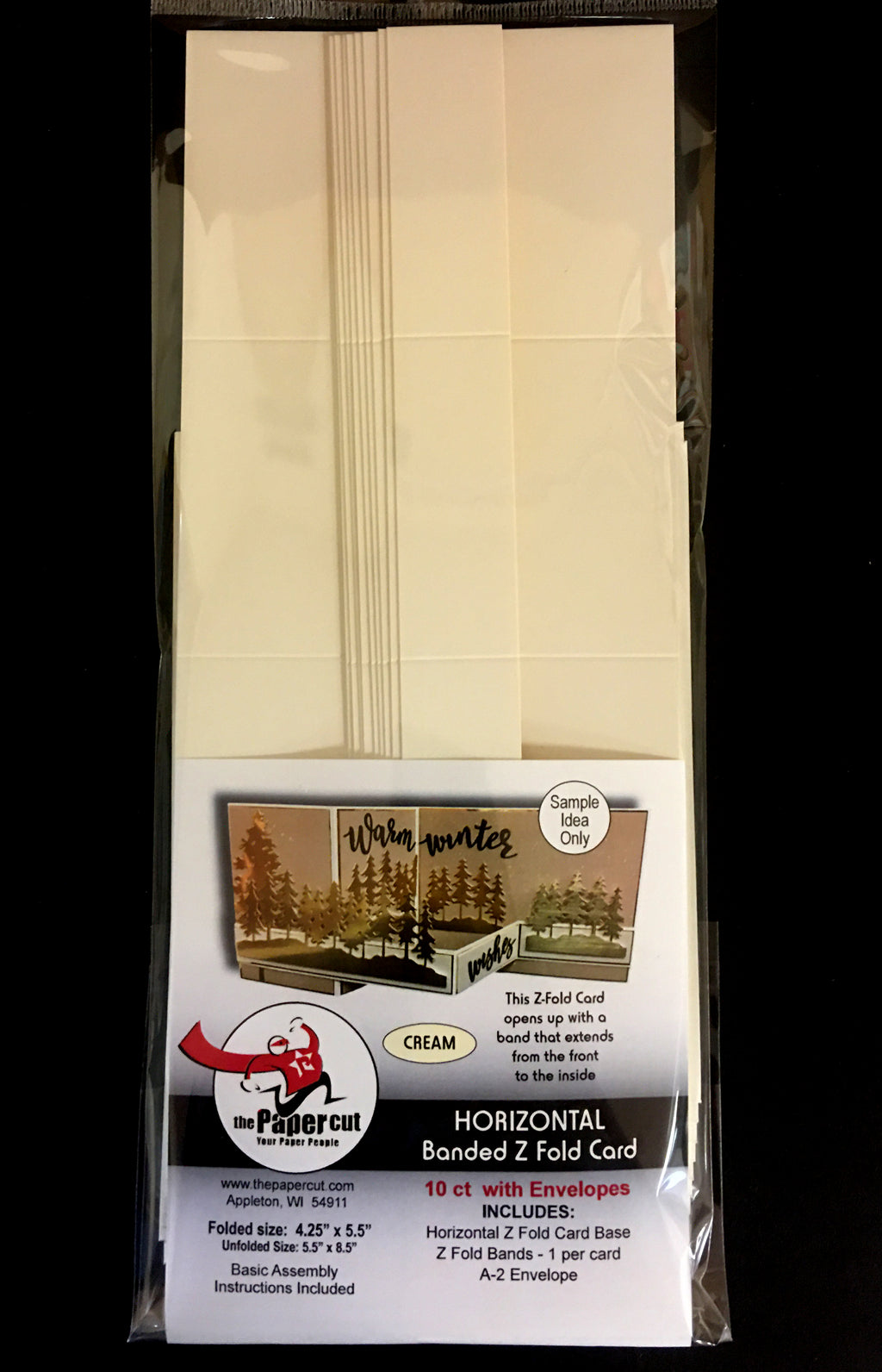Horizontal Banded Z Fold 10 ct with Envelopes
