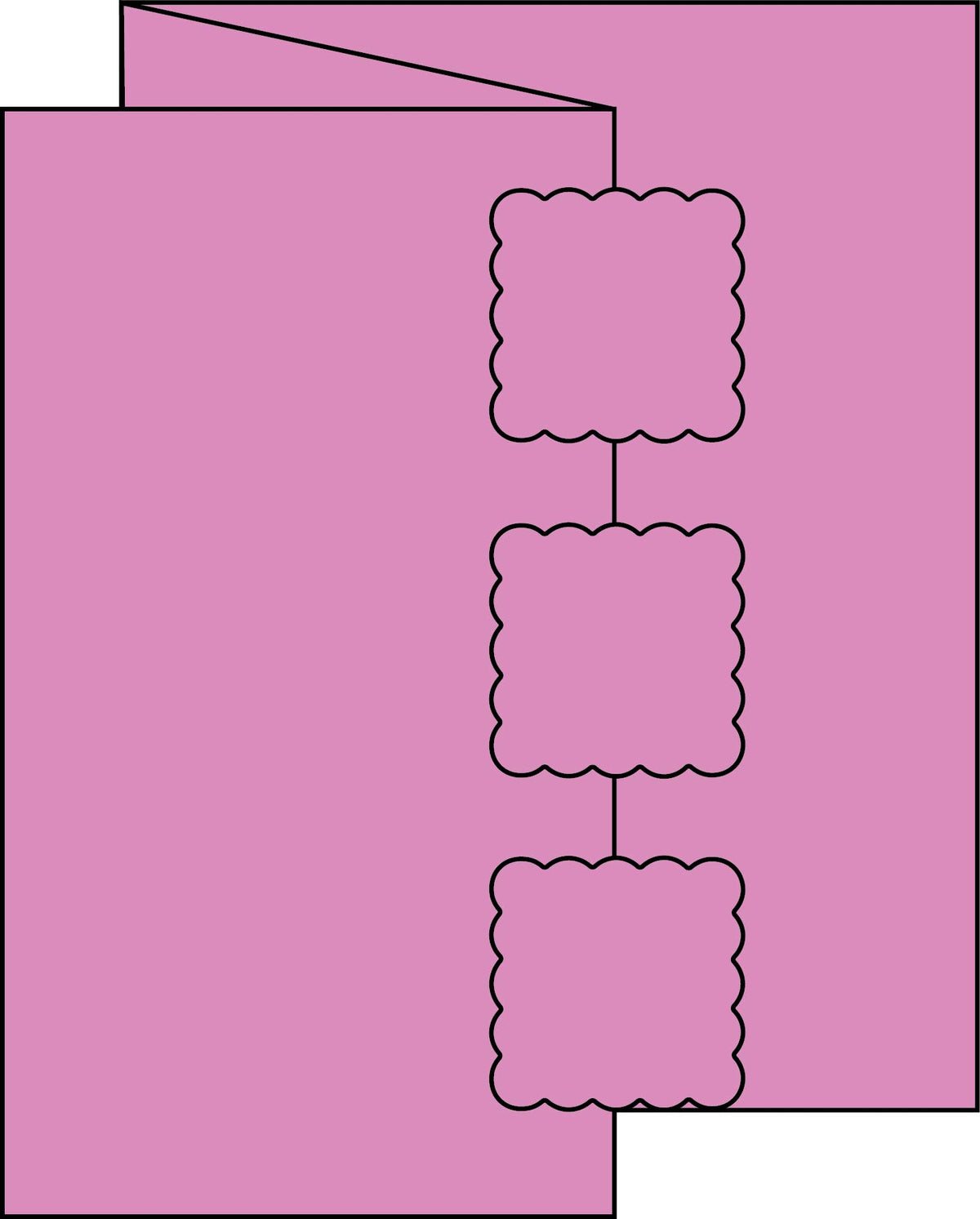 Triple Scallop Square Swinging Z Fold Card