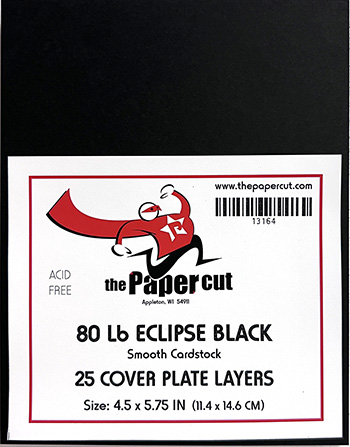 Cover Plate Layers, 25ct<br>80 Lb Eclipse Black Cardstock