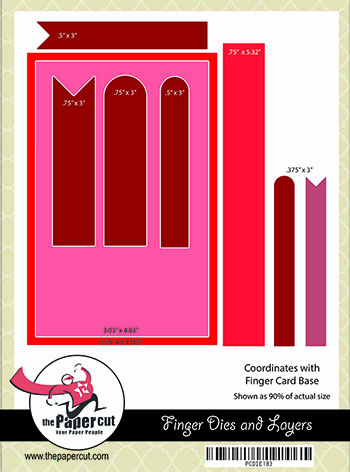 Finger Card LAYERING Die Set<br>Includes 9 Dies