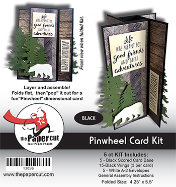 Black PINWHEEL Card<br>5 Cards with Envelopes