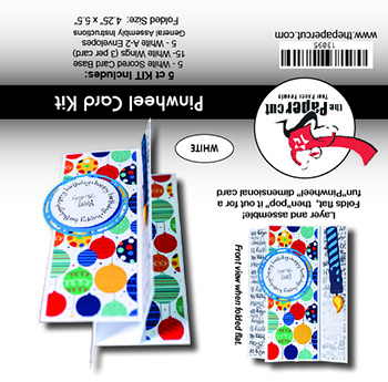White PINWHEEL Card<br>5 Cards with Envelopes