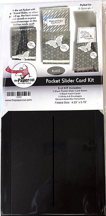 Black POCKET Slider Card Kit<br>5 Cards with Envelopes