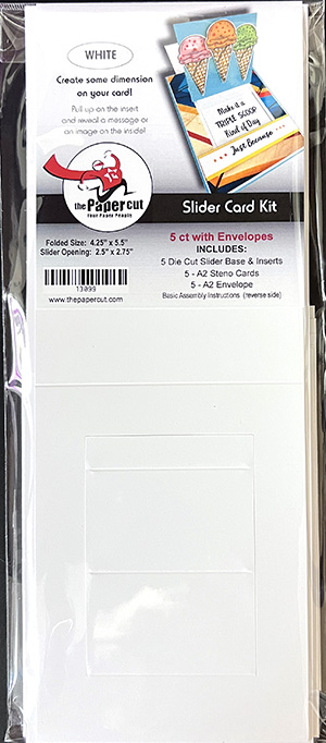 White Slider Card Kit<br>5 Cards with Envelopes